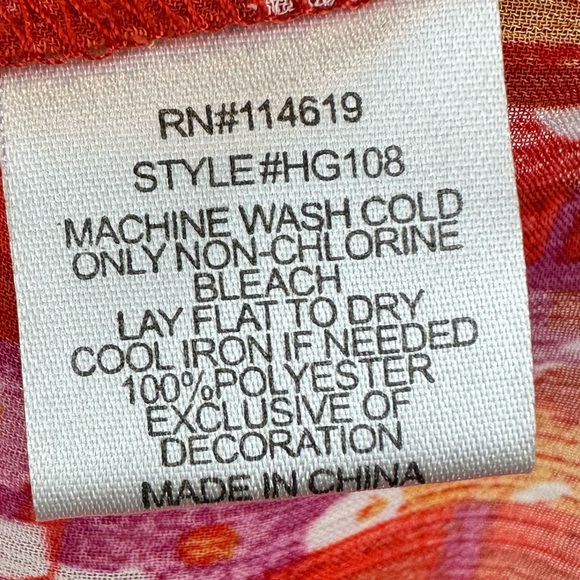 Mushkaby Sienna Rose Sheer Deep V Abstract Floral Neck Top Women’s Size Size M.🔥 - Picture 8 of 9